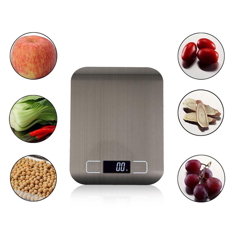 Kitchen Scale เครื่องชั่งน้ำหนักดิจิตอลในครัว เครื่องชั่งดิจิตอลสแตนเลส5กก. ตาชั่งดิจิตอล ตราชั่งดิจิตอล เครื่องชั่งน้ำหนักอาหาร เครื่องชั่งเบเกอรี่ 5KG Stainless Steel Digital Kitchen Scale