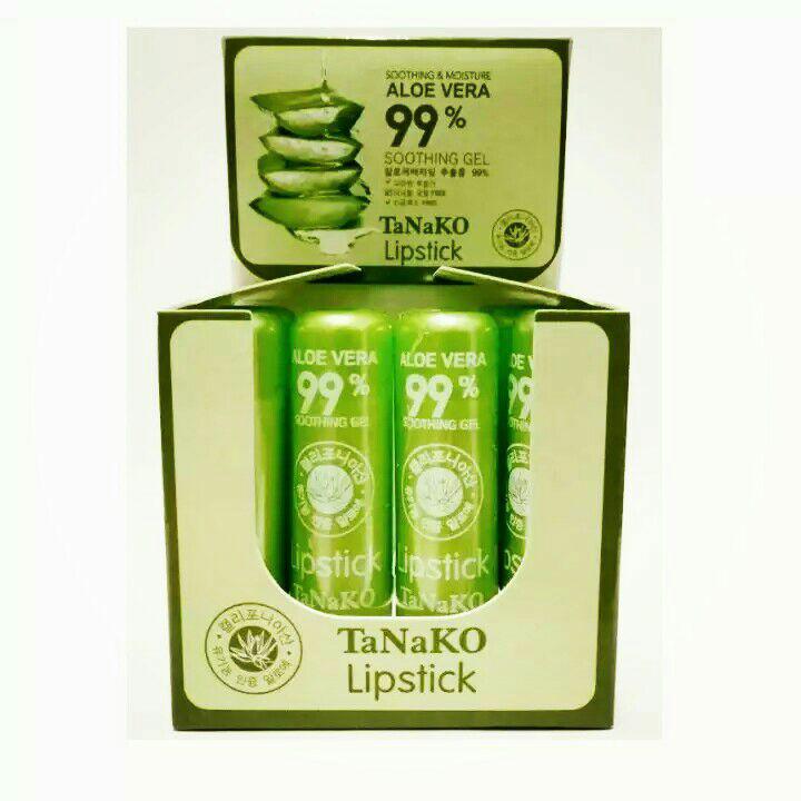 (ยกกล่อง) Tanako lipstick soothing & moisture aloe Vera 99% ลิปว่านหางจระเข้ 99%