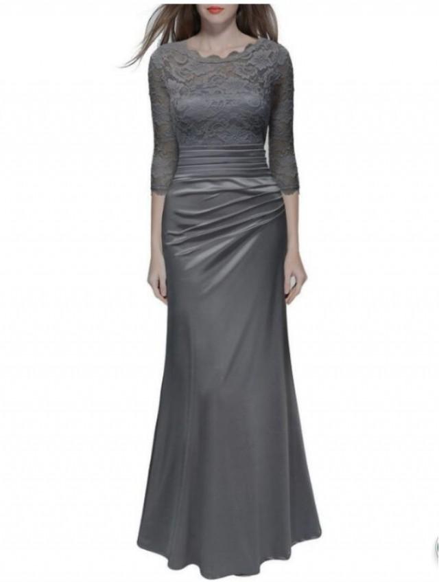 ชุดเดรสยาว แขนยาว ZASHION Classic Lace Dinner Dress