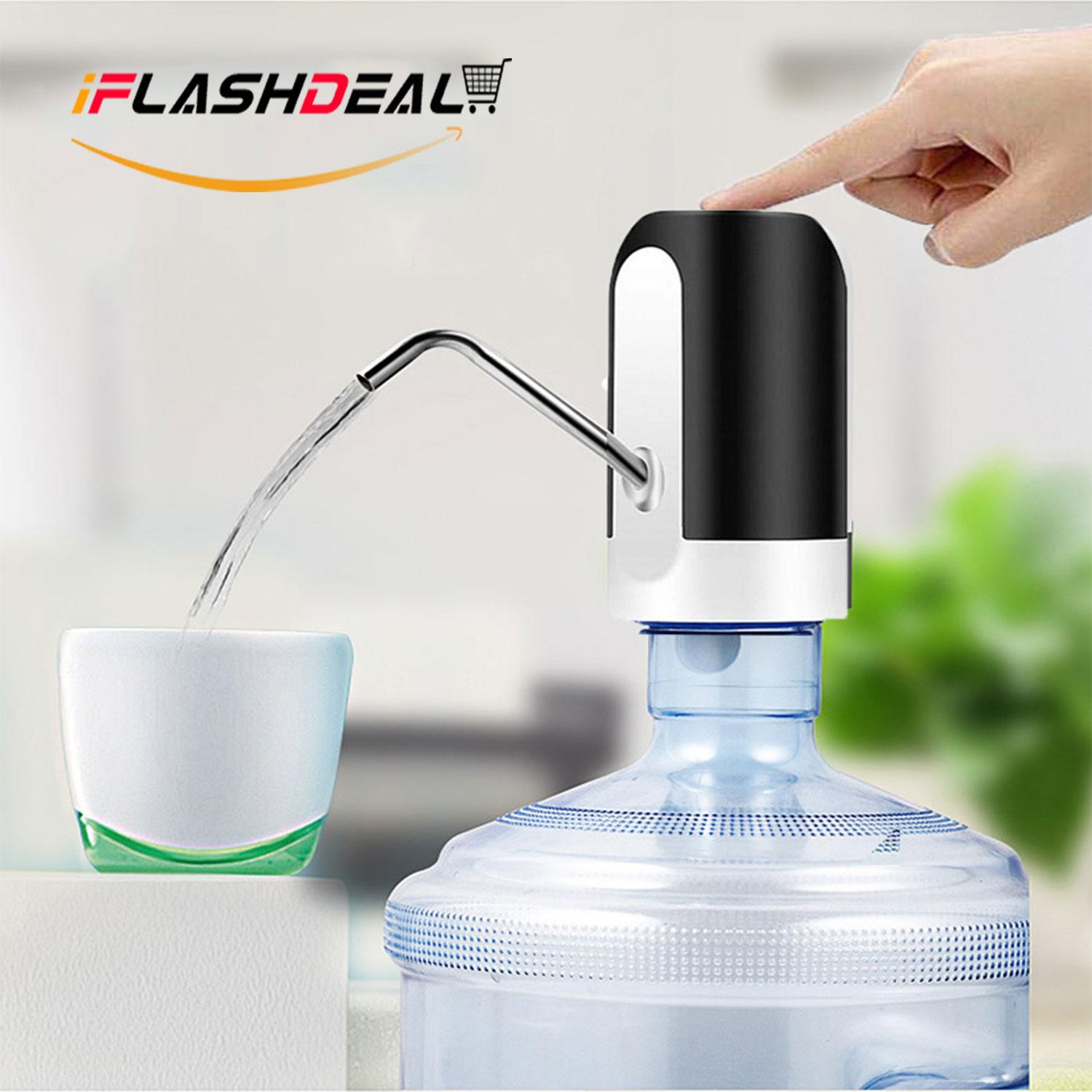 iFlashDeal เครื่องปั๊มน้ำดื่มอัตโนมัติ ที่ปั๊มน้ำถัง ที่สูบน้ำ ปรับความยาวได้ ทำจากวัสดุคุณภาพ ไม่มีสารพิษ สะอาดและอนามัย แบบชาร์จไฟ Electric Water Dispenser Pump