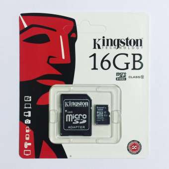 Kingston Memory Card Micro SDHC 16 GB Class 10 คิงส์ตัน เมมโมรี่การ์ด SD Card