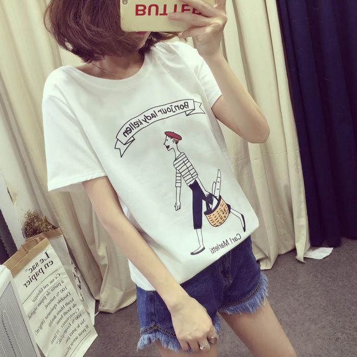 เสื้อยืดสกรีนแนวสตรีท สกรีนลาย Lady