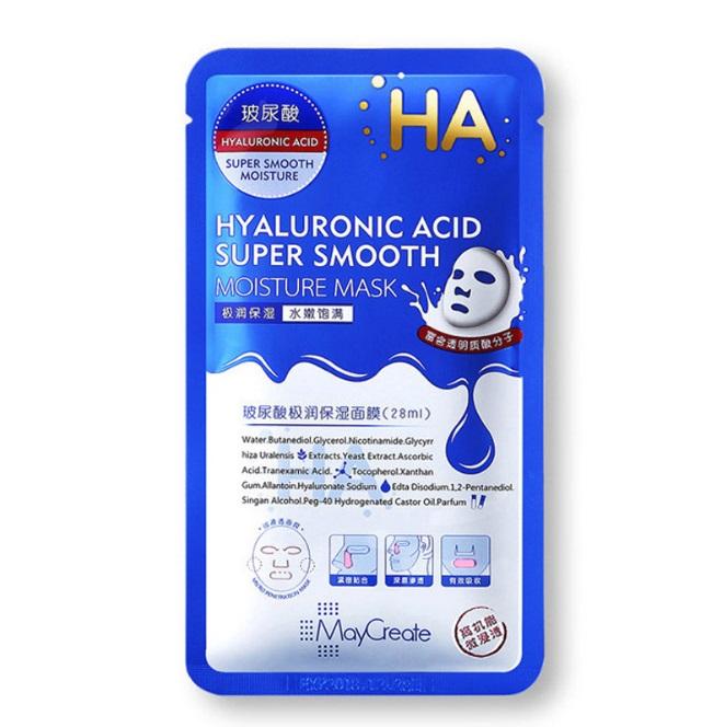 ใหม่ เซรั่มมาส์กที่ดีที่สุด | เหมาะสำหรับผิวแห้งขาดน้ำ HYALURONIC ACID SUPER SMOOTH MOISTURE MASK สวยอย่างปลอดภัยด้วยไฮยาลูโรนิกแอซิด ได้ทุกวัน 28 ML.