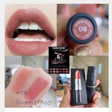 Sivanna Colors Matte Lips ลิปสติค ซิเวียน่า เนื้อแมท สี08(สีชมพู) Sivanna Colors Matte Lips ลิปสติค ซิเวียน่า เนื้อแมท สี08(สีชมพู)