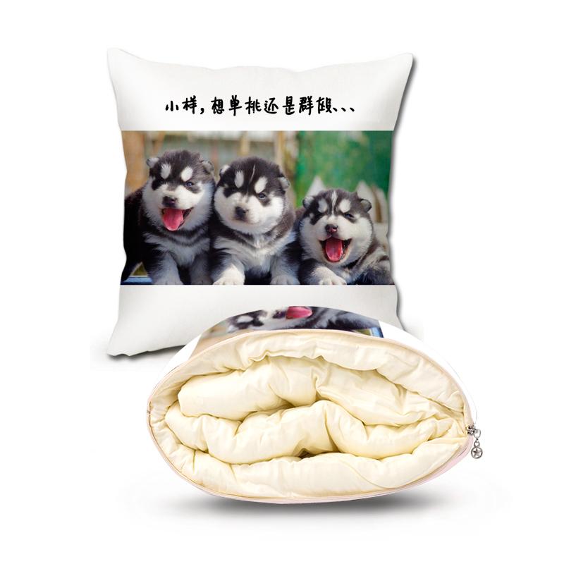 Hai HA Đáng Yêu Hoạt Hình Ô-tô Trên Thảm Cỡ Nhỏ Chó Husky Gối Ôm Chăn Khăn Quàng Hai Tác Dụng Mùa Đông Con Trai Chiếc Ba Hợp Một Ấm Áp