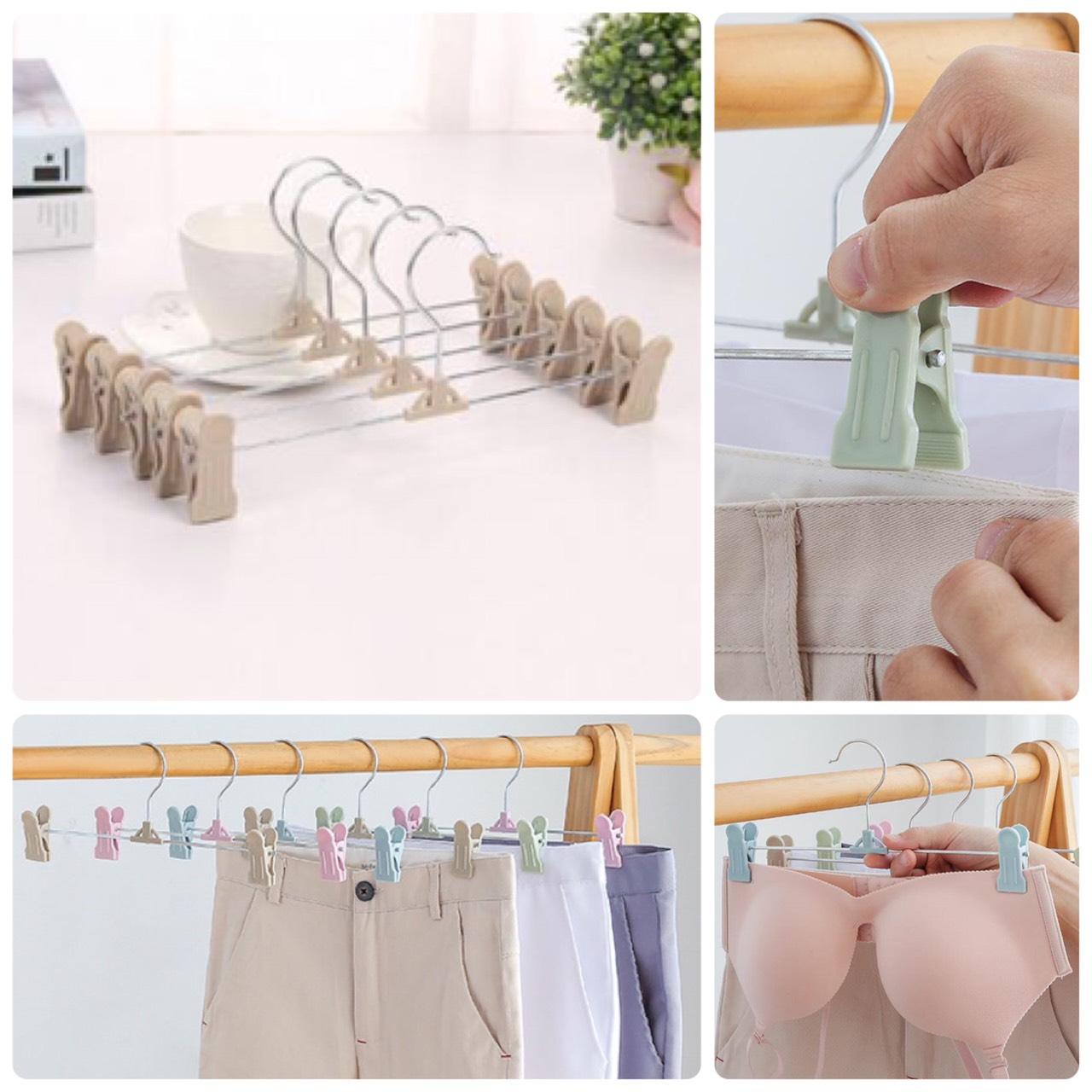 สุดคุ้ม!! แพ็ค 10 ชิ้น มีให้เลือก 4 สี ไม้แขวนเสื้อแบบมีที่หนีบในตัว ไม้แขวนเสื้อ มีที่หนีบ ไม้หนีบกางเกง ไม้หนีบผ้า สุดคุ้ม!! แพ็ค 10 ชิ้น มีให้เลือก 4 สี ไม้แขวนเสื้อแบบมีที่หนีบในตัว ไม้แขวนเสื้อ มีที่หนีบ ไม้หนีบกางเกง ไม้หนีบผ้า