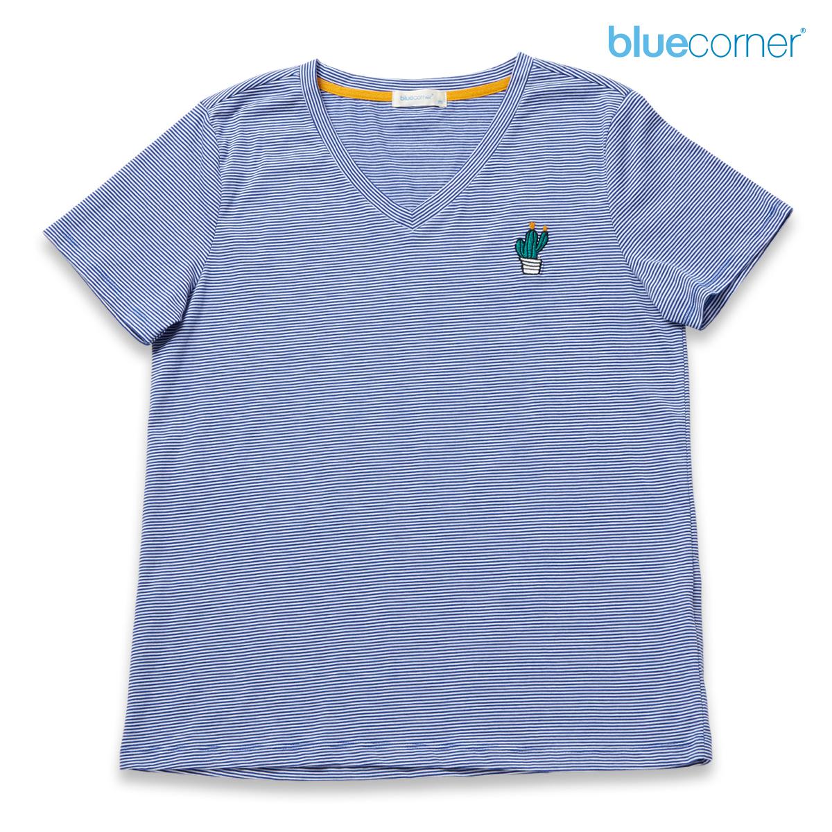 Blue Corner เสื้อยืด ลายปัก คอกลม Blue Corner เสื้อยืด ลายปัก คอกลม