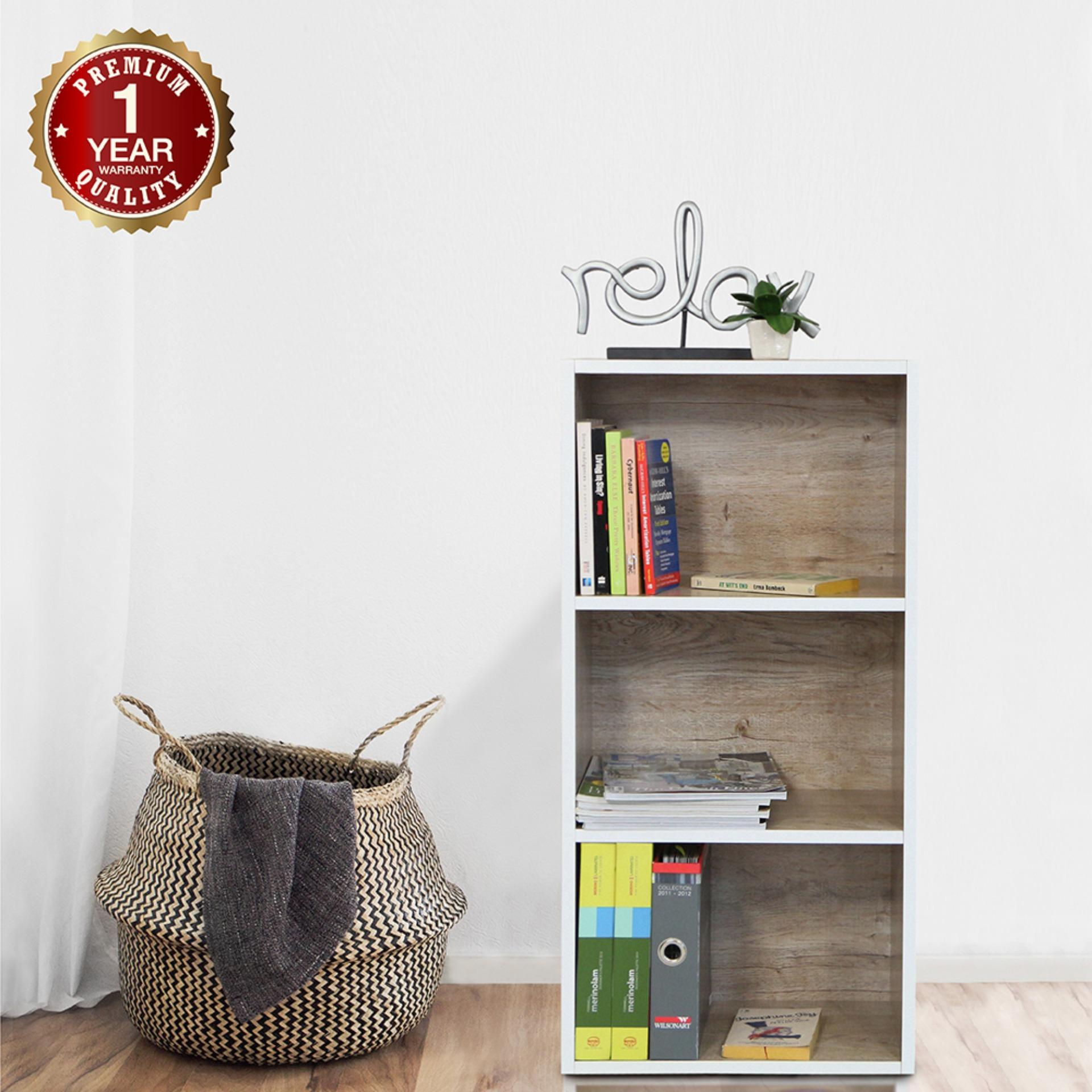 U-RO DECOR ชั้นวางของอเนกประสงค์ 3 ชั้น รุ่น i-BOX (ไอ-บ๊อกซ์) สีไวท์โอ๊ค/ขอบสีขาว U-RO DECOR ชั้นวางของอเนกประสงค์ 3 ชั้น รุ่น i-BOX (ไอ-บ๊อกซ์) สีไวท์โอ๊ค/ขอบสีขาว