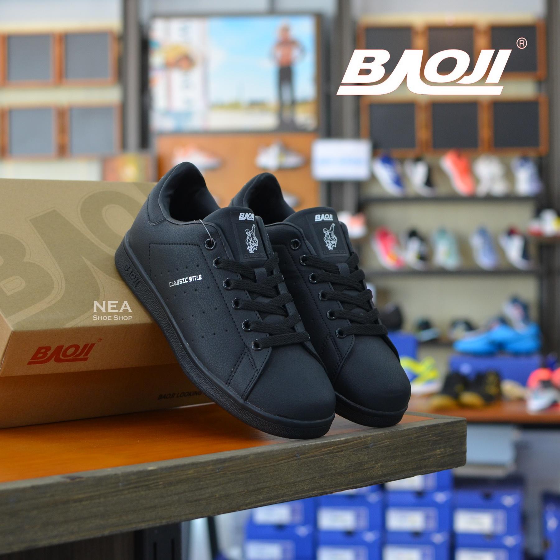Baoji Classic Stan Court Style สีดำล้วน รองเท้าผู้หญิง+ผู้ชาย