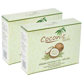 Coconic น้ำมันมะพร้าวออร์เเกรนิค บริสุทธิ์สกัดเย็น ชนิดแคปซูล แบบกล่อง ( 2 กล่อง) Coconic น้ำมันมะพร้าวออร์เเกรนิค บริสุทธิ์สกัดเย็น ชนิดแคปซูล แบบกล่อง ( 2 กล่อง)