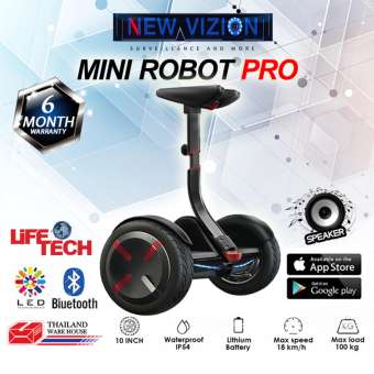 MINI ROBOT PRO มินิเซกเวย์ / Mini Segway / ฮาฟเวอร์บอร์ด / Hoverboard / สมาร์ท บาลานซ์ วิลล์ / Smart Balance Wheel / สกู๊ตเตอร์ไฟ / Electric Scooter / รถยืนไฟฟ้า และฟังชั่นควบคุมผ่านโทรศัพท์มือถือ (สีดำ)