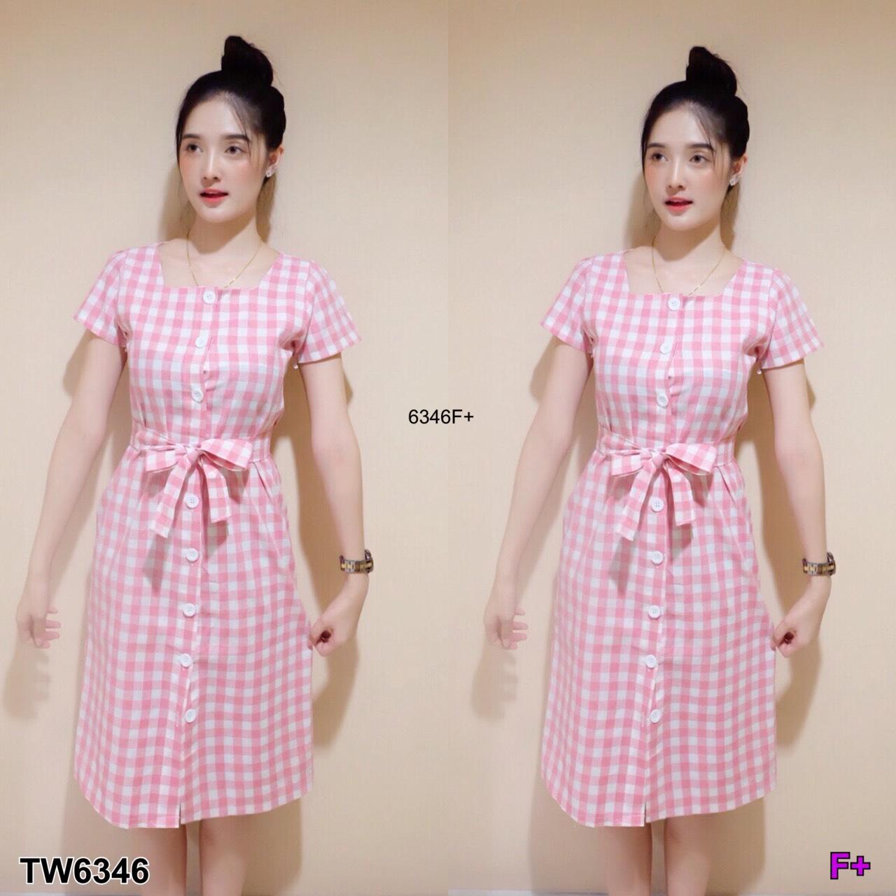 TW6346 เดรสลายสก็อตแขนสั้น เว้าทรงเข้ารูป+สายผูกเอว **สอบถามก่อนสั่งซื้อ** TW6346 เดรสลายสก็อตแขนสั้น เว้าทรงเข้ารูป+สายผูกเอว **สอบถามก่อนสั่งซื้อ**