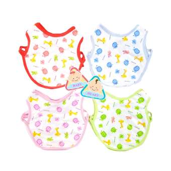 Baby Heart เอี้ยมกันเปื้อน สำหรับเด็ก คละสี แพ็ค 4 ผืน ผ้า Cotton 100% สำหรับเด็ก 0-6 เดือน