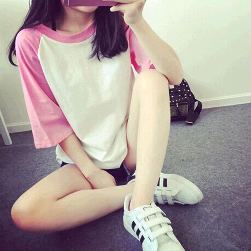 Fashion เสื้อยืด แขนสั้น แฟชั่น แต่งลายสกรีนด้านหน้า5866