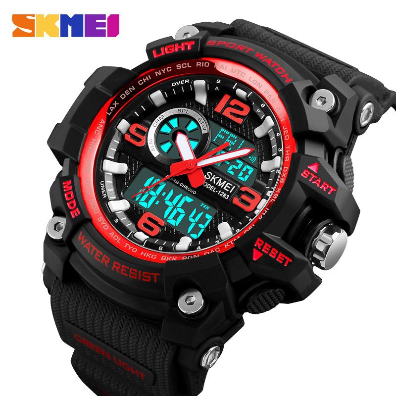 SKMEI 1283 นาฬิกาสองระบบกันน้ำ( ของแท้ ส่งเร็ว ตั้งเวลาไทยพร้อมใช้งาน พร้อมกล่องใบประกันครบ) ใส่ได้ทั้งชายและหญิง -SK1283