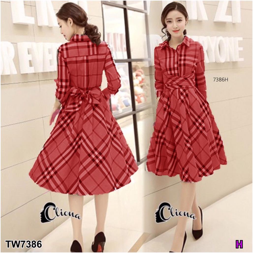 TW7386 เดรส เชิ้ตลายสก๊อตมีสายผูกโบว์ ***สอบถามสินค้าก่อนสั่งซื้อ TW7386 เดรส เชิ้ตลายสก๊อตมีสายผูกโบว์ ***สอบถามสินค้าก่อนสั่งซื้อ
