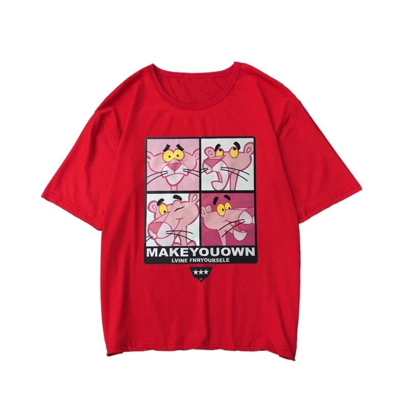 Pollyshop เสื้อยืดผู้หญิง แขนสั้น pink panther แบบที่1 **งานสกรีน