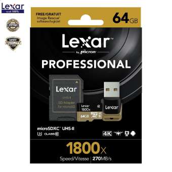 Lexar 64GB Micro SD Professional 1800x (270MB/s)