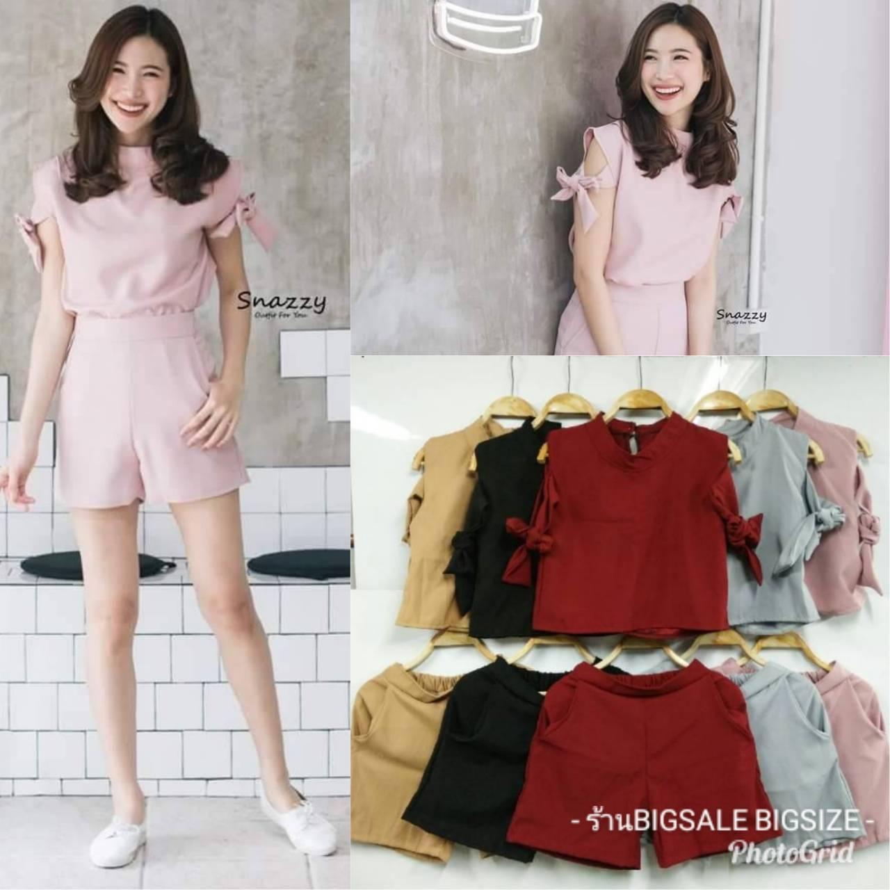 ชุด2 ชิ้น เสื้อ+กางเกงขาสั้น สไตล์เกาหลี(ส่งเคอรี่ฟรี)