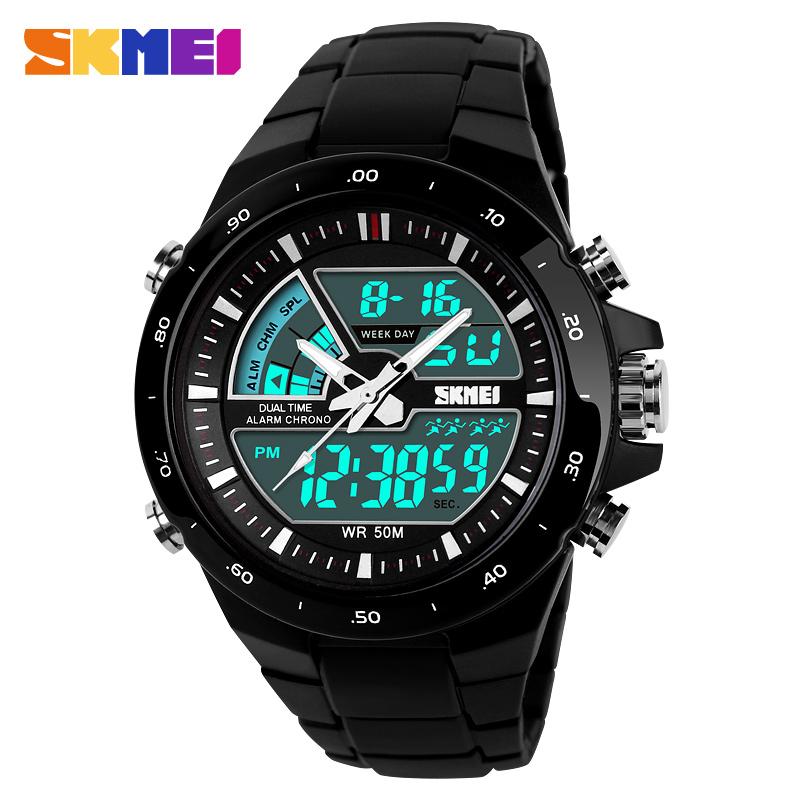 SKMEI 1016 กีฬานาฬิกาดิจิตอลนาฬิกาข้อมือผู้ชายแฟชั่นสบาย ๆปลุกทหาร 30 เมตรกันน้ำควอตซ์ Chrono Ticker masculino skmei1016