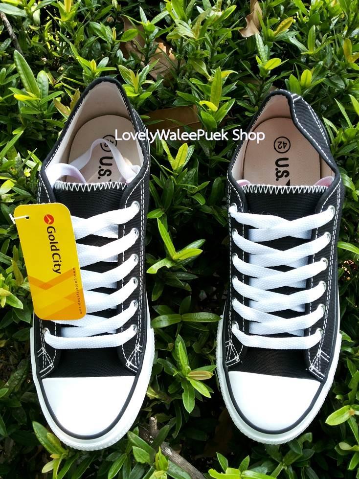 รองเท้าผ้าใบ Gold City สีดำ Size 36-47