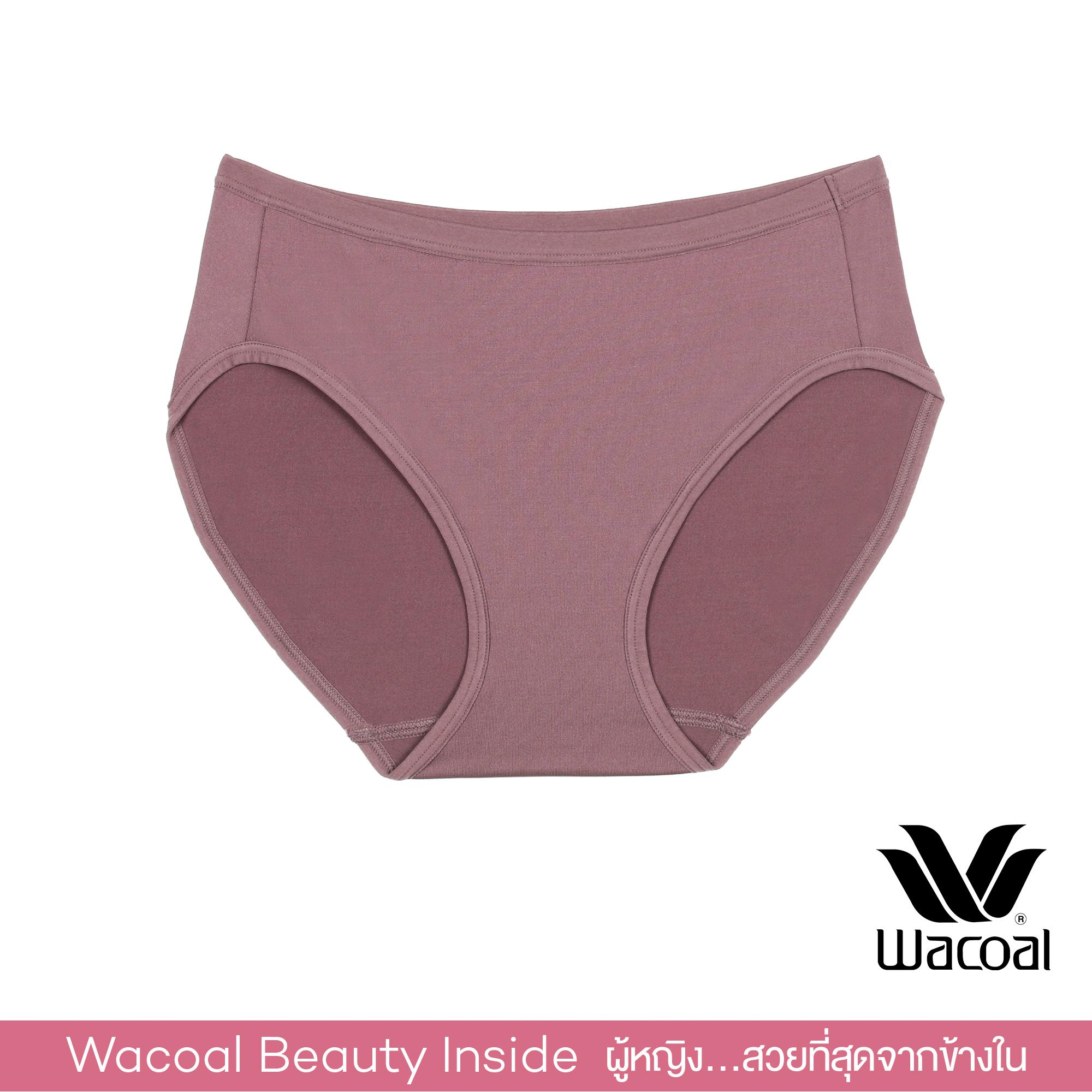 Wacoal Panty กางเกงในรูปทรง BIKINI รูปแบบเรียบ (สีน้ำตาลไหม้/BROWN TAN) - WU1M01