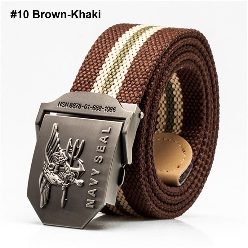 เข็มขัดผู้ชาย เข็มขัด ผู้ชาย Mens Automatic Buckle Canvas Belt Thickening - Black