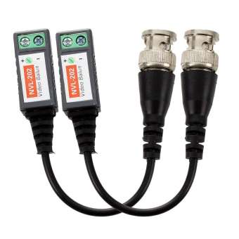 202 บาลันกล้องวงจรปิด แปลง BNC เป็น สายแลน สายโทรศัพท์ 400 เมตร 1คู่ (Black)