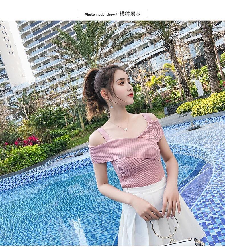 ถูกที่สุดในแอพ!เสื้อครอป เสื้อสายเดี่ยว เสื้อคล้องคอ เสื้อแฟชั่นเกาหลี เสื้อกล้ามแฟชั่น BX021#