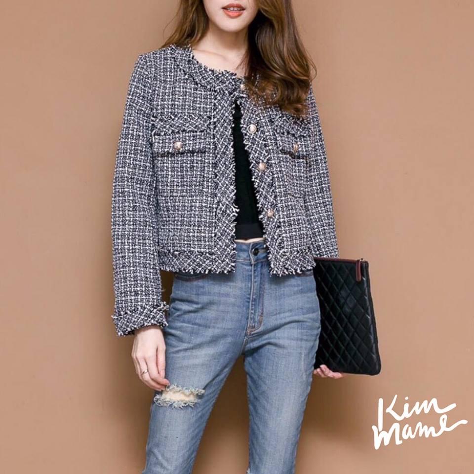 Kimmame เสื้อสูท รุ่น Black Tweed Cardigan Kimmame เสื้อสูท รุ่น Black Tweed Cardigan