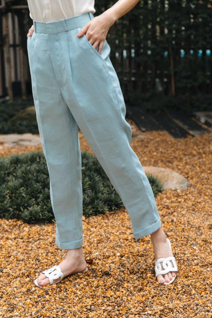 Solasa Double Tap Pants Baby Bue กางเกงขาเบิ้ล ลินิน สีฟ้า Solasa Double Tap Pants Baby Bue กางเกงขาเบิ้ล ลินิน สีฟ้า