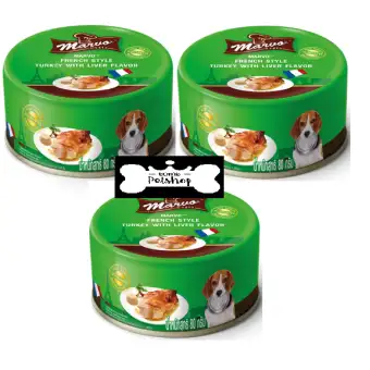 Marvo อาหารสำหรับสุนัข ชนิดเปียก รสเนื้อไก่งวงและตับสไตล์ฝรั่งเศส 80 กรัม (3 Units)