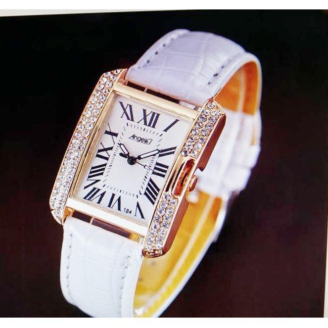 นาฬิกาแฟชั่นสไตล์เกาหลี สำหรับผู้หญิง Quartz สายหนังสวยหรูหรา บอกเวลาได้แม่นยำ แบรนด์เนมนาฬิกา