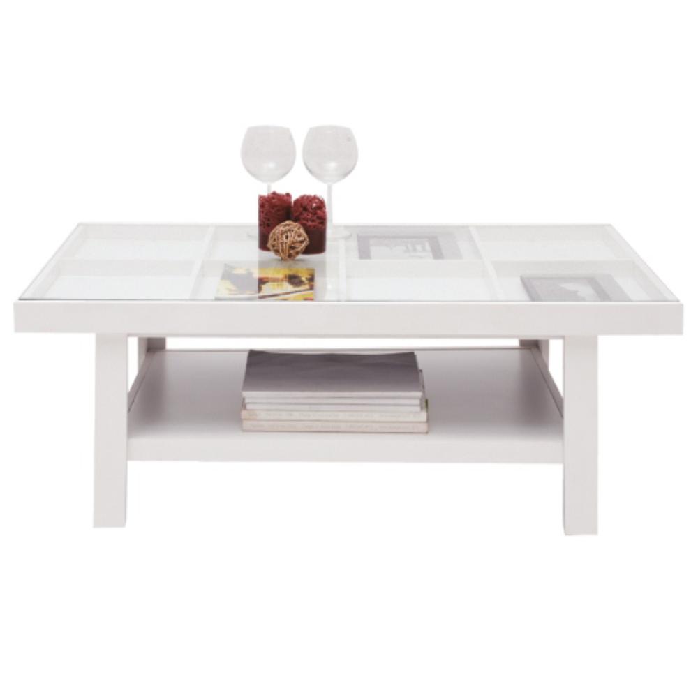 WINNER FURNITURE โต๊ะกลางกระจก รุ่น เด็กค์คอร์ - สีขาว