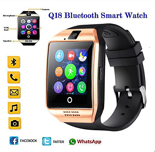 Nanotech 2017 smart watch นาฬิกาบลูทูธ มีกล้อง/ใส่ซิม/ใส่การ์ด/รับสาย-โทรออก/ถ่ายรูปได้ รุ่น Q18 - สีดำ Nanotech 2017 smart watch นาฬิกาบลูทูธ มีกล้อง/ใส่ซิม/ใส่การ์ด/รับสาย-โทรออก/ถ่ายรูปได้ รุ่น Q18 - สีดำ
