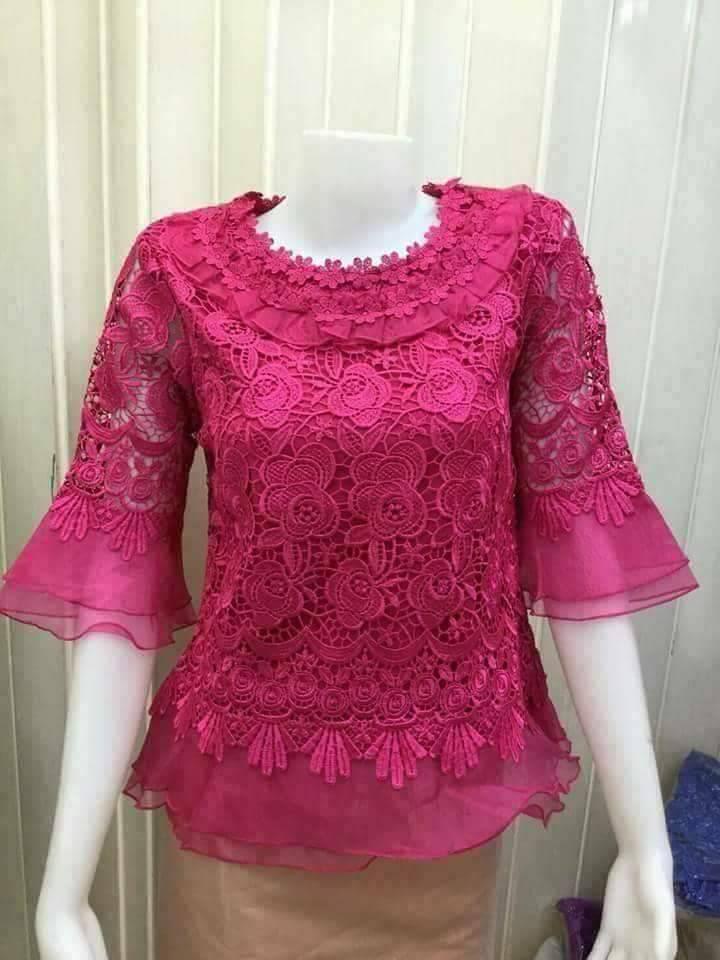 เสื้อลูกไม้สุดหวานแต่งระบายผ้าเเก้ว เสื้อลูกไม้สุดหวานแต่งระบายผ้าเเก้ว