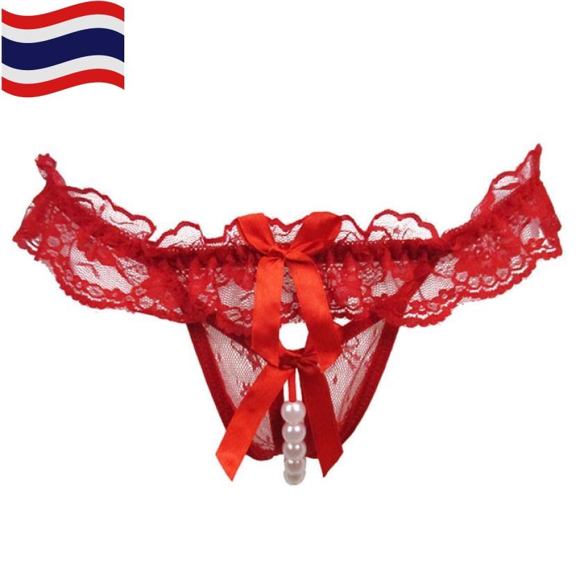 G String Sexy Lace Pearls - Lingerie Underwear Panty - เซ็กซี่ จีสตริง กางเกง ชุดชั้นใน