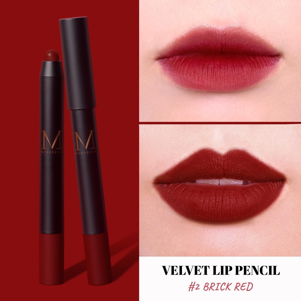 Merrezca Velvet Lip Pencil ลิปเนื้อกํามะหยี่ กันน้ำ ติดทานาน