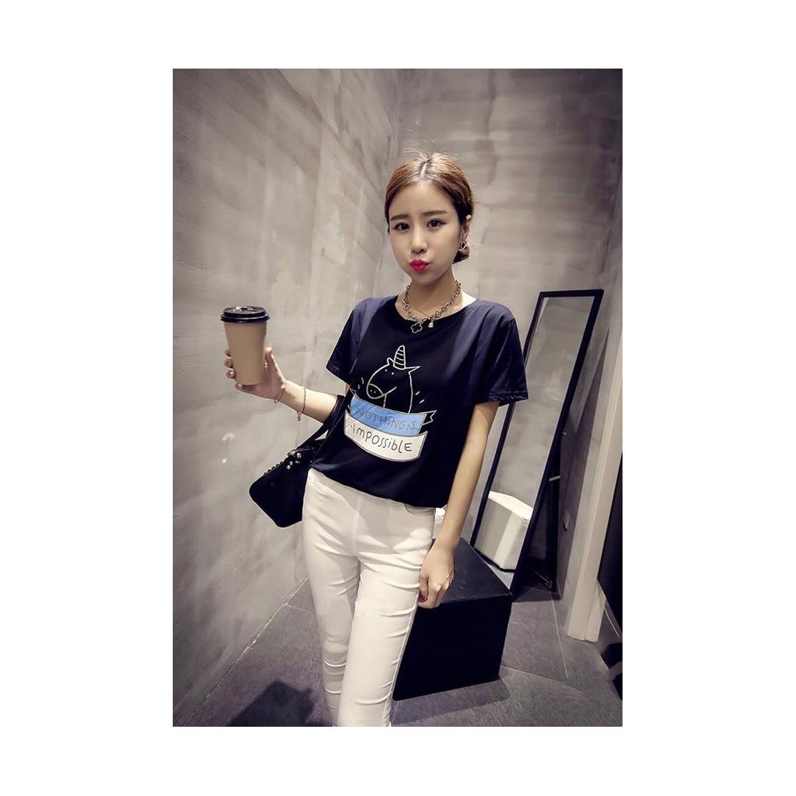 MARIAN เสื้อยืดแขนสั้น แฟชั่นเกาหลี รุ่น D023