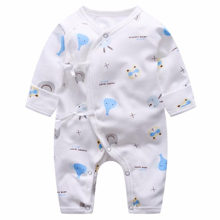 Body suit เด็กทารก 0-3, 3-6 เดือน ผูกหน้าผ้าคอตตอน (พร้อมส่งทันที) AS188