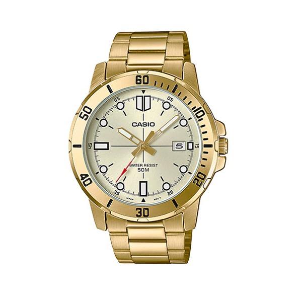 Casio นาฬิกาข้อมือผู้ชาย สแตนเลสแท้ รุ่น MTP-VD01G (สีทอง)