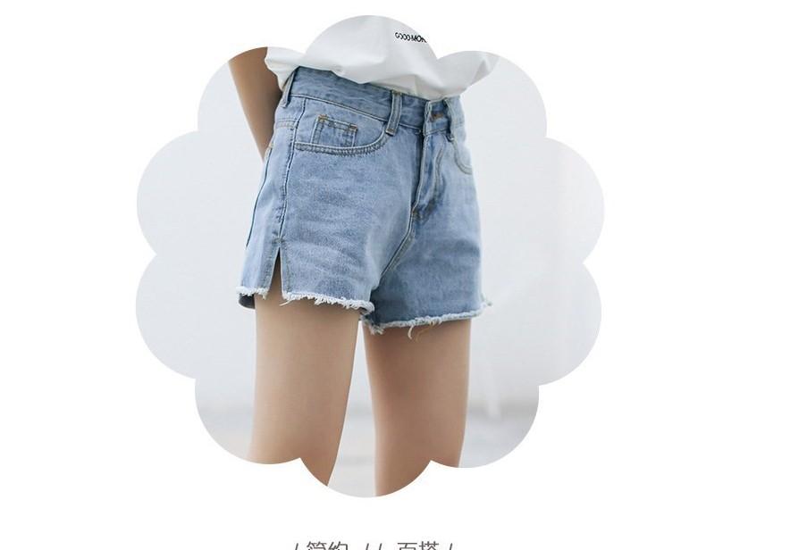 To Baby กางเกงยีนส์ขาสั้น เอวสูง แต่งขาดเก๋ (สียีนส์ซีด) รุ่น 902