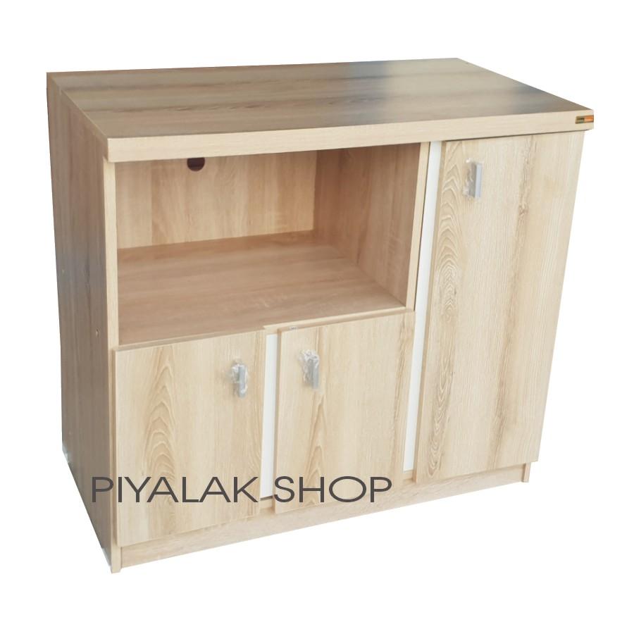 Piyalak Shop ชั้นไม้วางทีวี 80 ซม. รุ่น TV- 80 cm.พร้อมบานเปิดปิด (สีโซลิค)