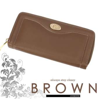 Louis Montini ( Zip-Around ) กระเป๋าสตางค์ผู้หญิง หนังวัวแท้ ซิปรอบ หนังแท้ Women's wallet WL34