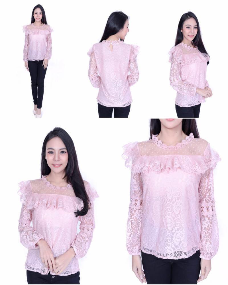 เสื้อลูกไม้แขนยาว เสื้อแขนยาว ลูกไม้แขนยาว เสื้อลูกไม้ เสื้อผ้าผู้หญิง เสื้อผ้าแฟชั่น เสื้อแฟชั่น เสื้อออกงาน รุ่น 233