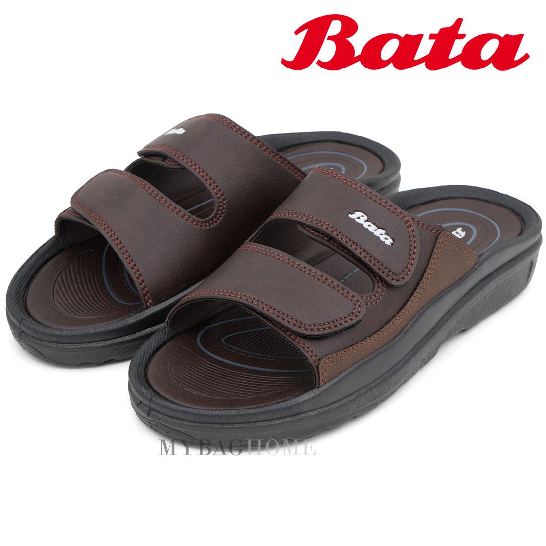 Bata รองเท้าแตะผู้ชายบาจา แบบสวม สีน้ำตาล 8614224 Bata รองเท้าแตะผู้ชายบาจา แบบสวม สีน้ำตาล 8614224
