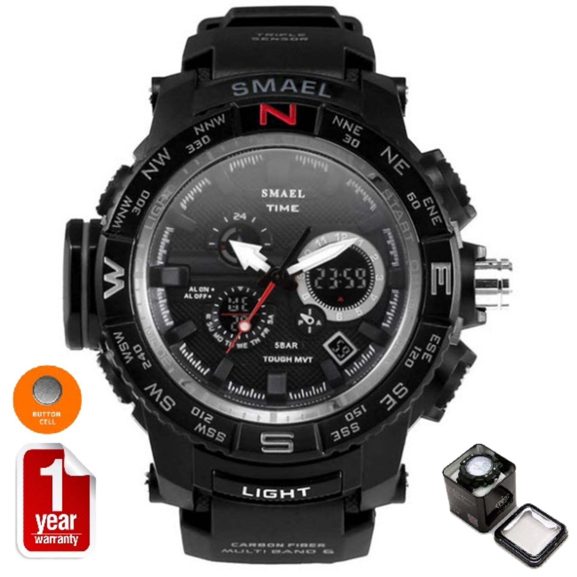 SMAEL นาฬิกาข้อมือผู้ชาย Sport 2 ระบบ Analog & Digital LED รุ่น SM1531 (พร้อมกล่องเหล็ก SMAEL)