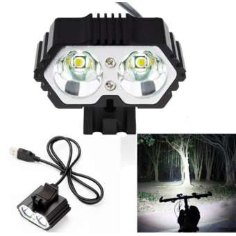 ALL GOOD. ไฟหน้าจักรยาน 6000LM 2 X CREE XM-L T6 LED USB