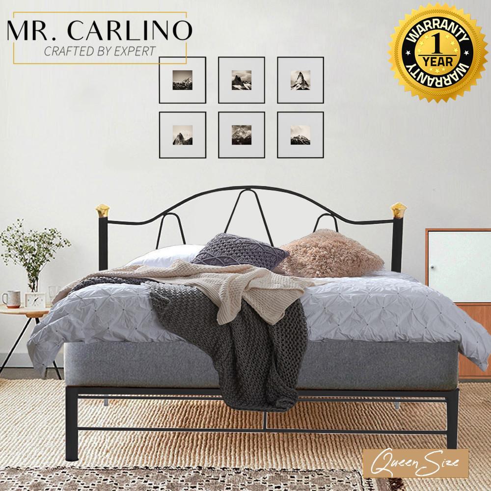 MR. CARLINO: เตียง ที่นอน หัวเตียงทรงโค้ง ทนทาน แข็งแรง คุณภาพดี (Queen Size with 3V Powder Coat Durable Metal Bed Frame) MR. CARLINO: เตียง ที่นอน หัวเตียงทรงโค้ง ทนทาน แข็งแรง คุณภาพดี (Queen Size with 3V Powder Coat Durable Metal Bed Frame)