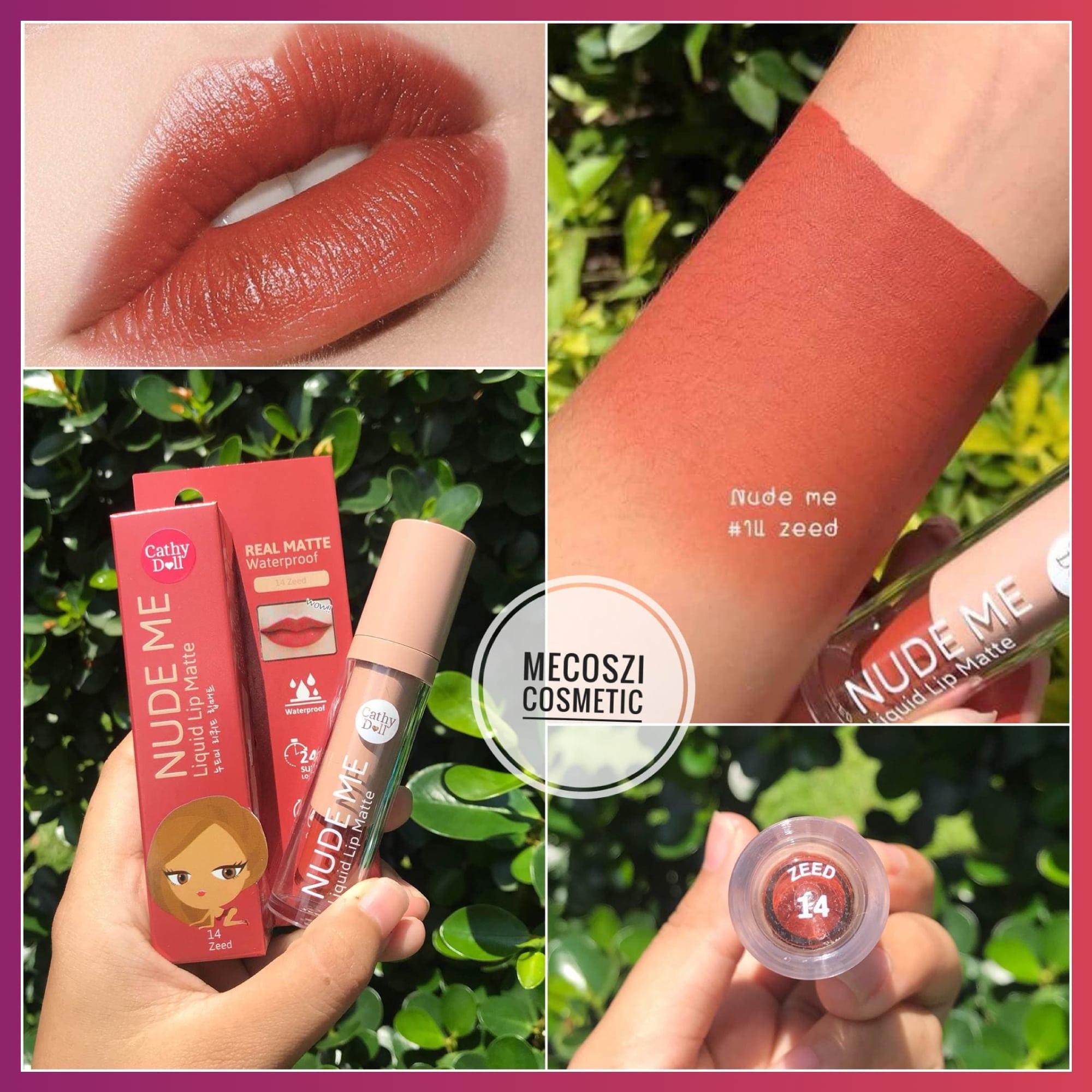 ลิปจิ้มจุ่มเนื้อแมทกันน้ำ ติดทน cathy doll nude me โทนส้มอิฐยอดฮิต